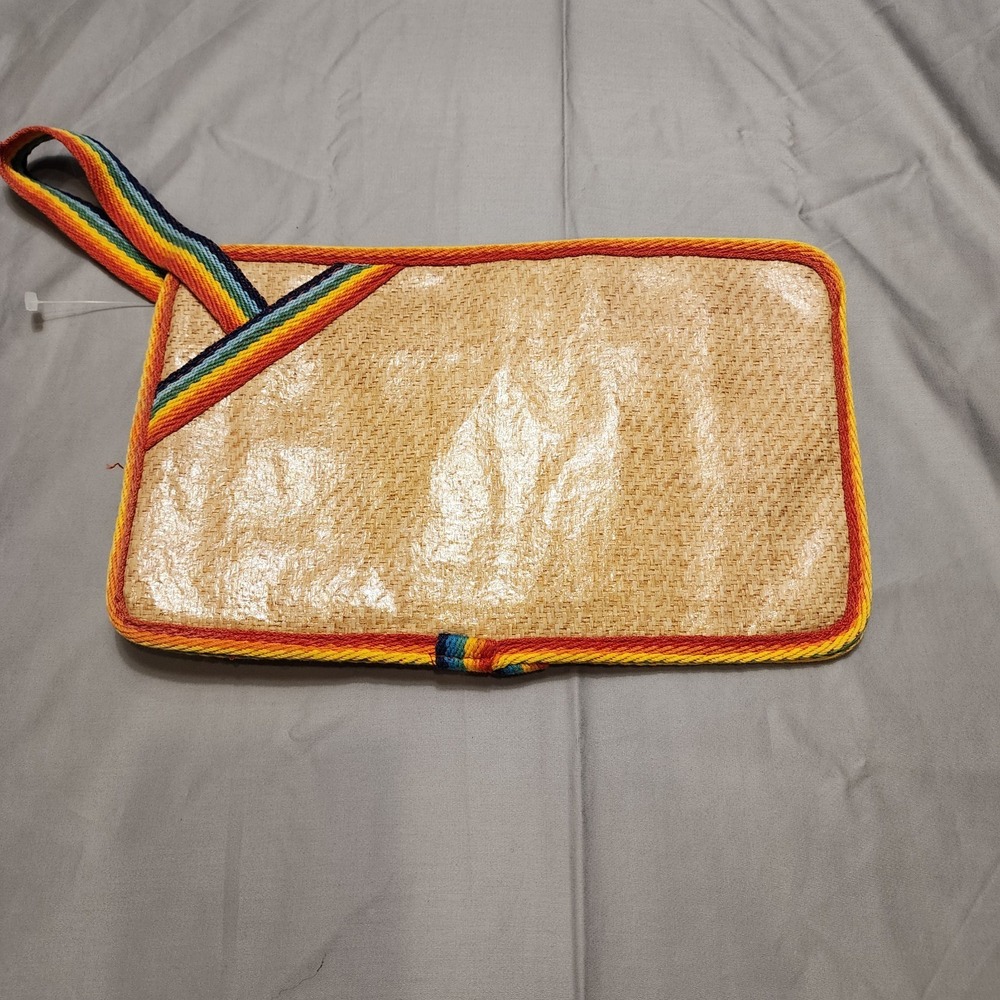 Walborg Vintage Clutch Wristlet Purse Rainbow Lightweight Boho Hippie Retro